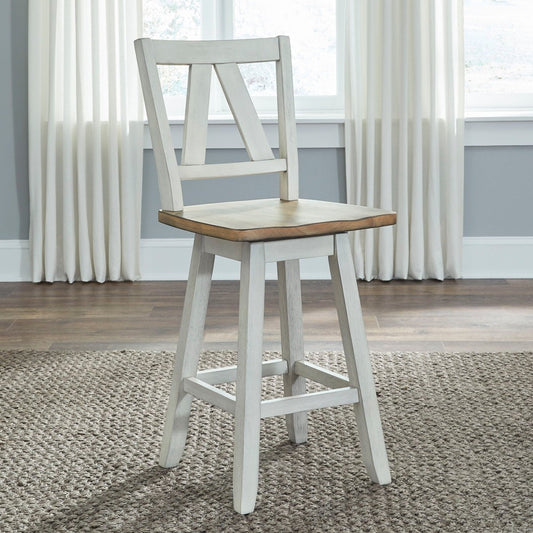 Lindsey Farm - Counter Height Swivel Chair (RTA) Counter Chairs by Liberty Furniture - Walls Furniture & Mattress