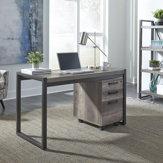 Tanners Creek - 2 Piece Home Office Desk Set - Dark Gray 2 Piece Home Office Sets by Liberty Furniture - Walls Furniture & Mattress