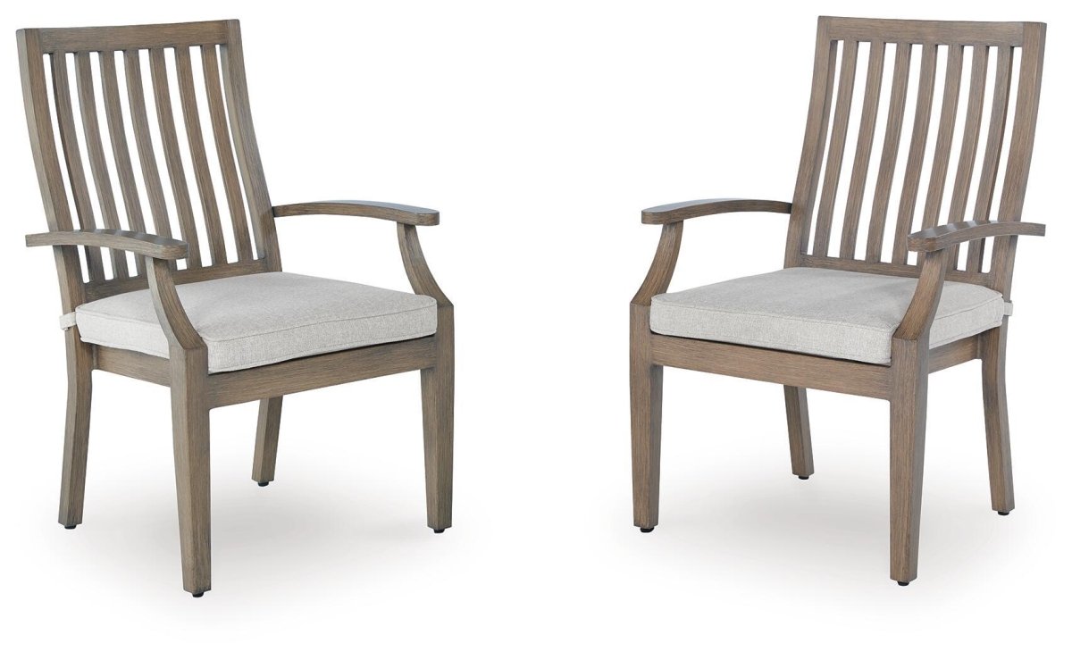 Rainier Ranch - Arm Chair With Cushion (Set of 2) - Brown / Beige Chair Sets by Signature Design by Ashley® - Walls Furniture & Mattress