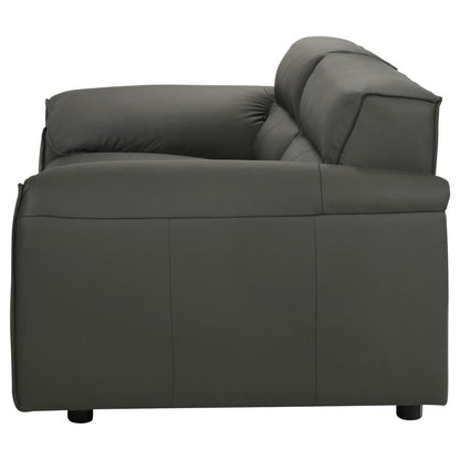 Buxton - Top Grain Leather Upholstered Loveseat Stationary Loveseats by Coaster Fine Furniture - Walls Furniture & Mattress