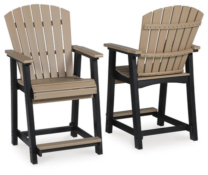 Fairen Trail - Barstool (Set of 2) - Black / Driftwood Stool Sets by Signature Design by Ashley® - Walls Furniture & Mattress