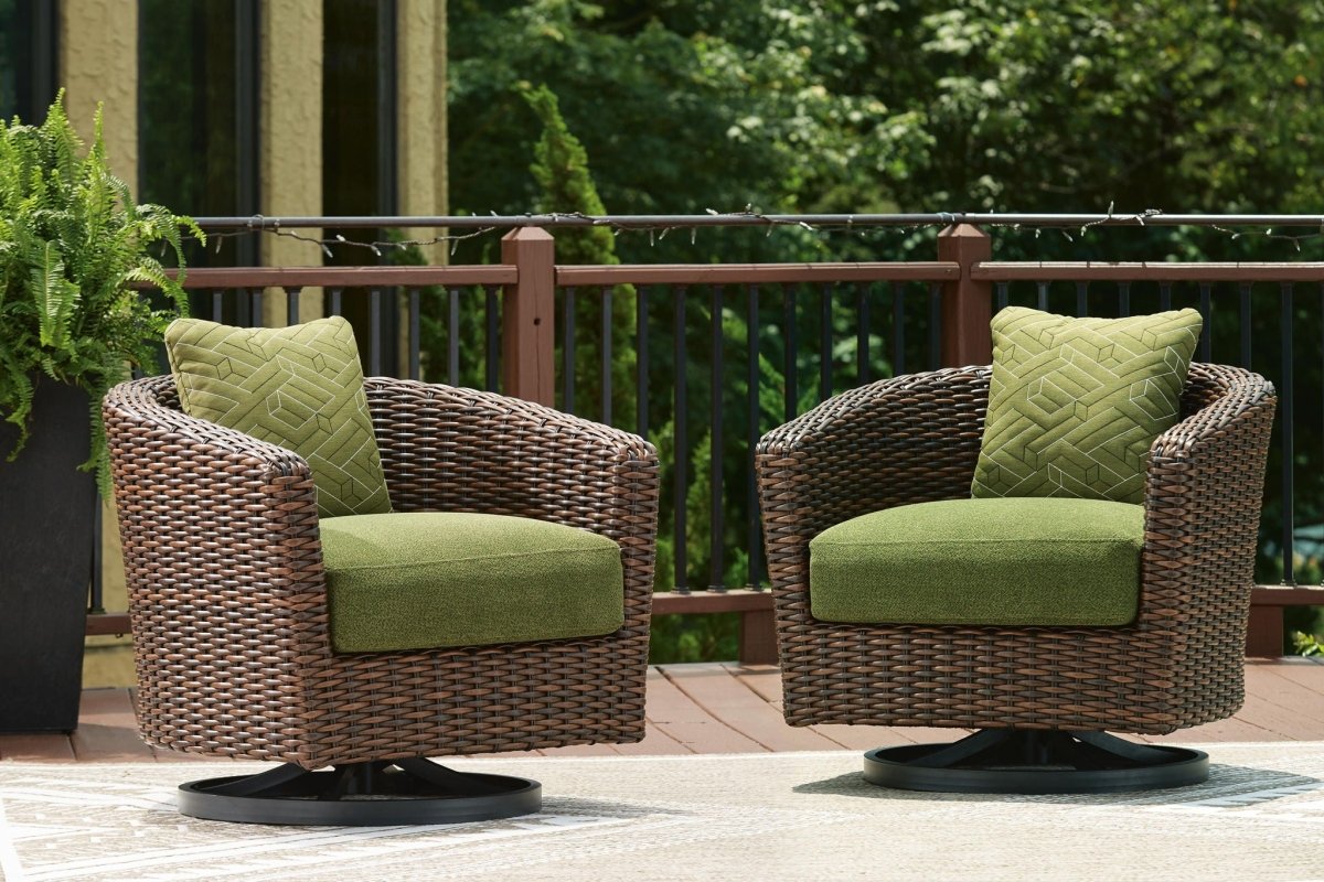 Horizon Hall - Swivel Lounge With Cushion - Brown / Green Swivel Chairs by Signature Design by Ashley® - Walls Furniture & Mattress