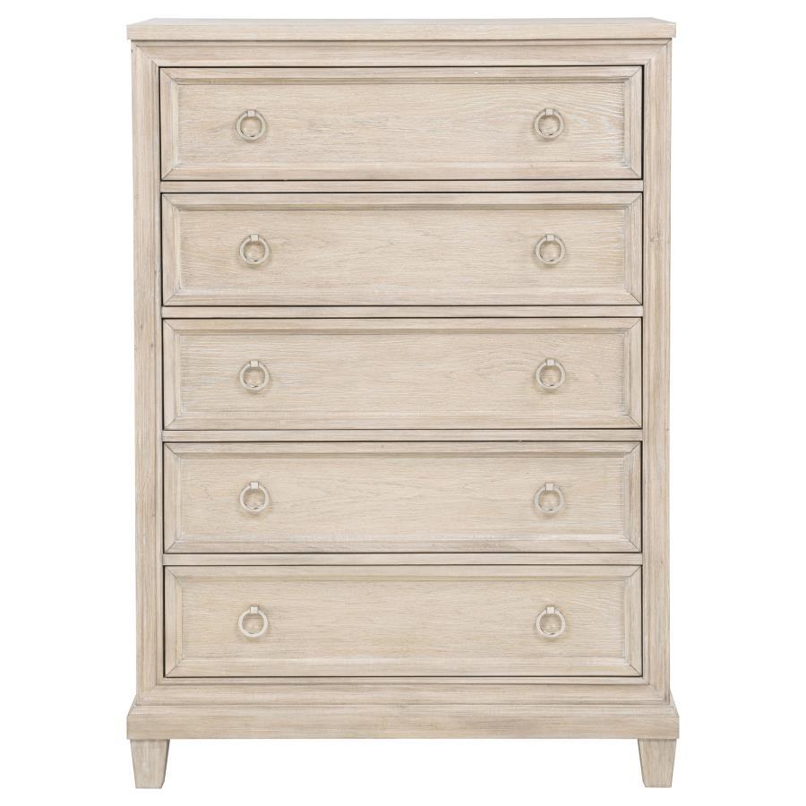 Pembroke - 5 - Drawer Chest Of Drawers - Washed Oak Accent Chests by Coaster Fine Furniture - Walls Furniture & Mattress