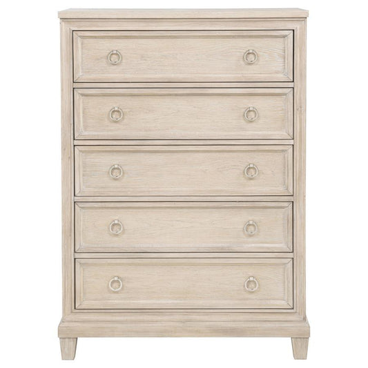 Pembroke - 5 - Drawer Chest Of Drawers - Washed Oak Accent Chests by Coaster Fine Furniture - Walls Furniture & Mattress