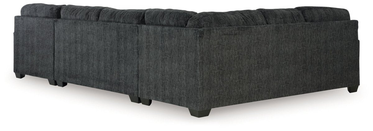 Hollyview - Shadow - 3 - Piece Sectional With Raf Corner Chaise Stationary Sectionals by Signature Design by Ashley® - Walls Furniture & Mattress