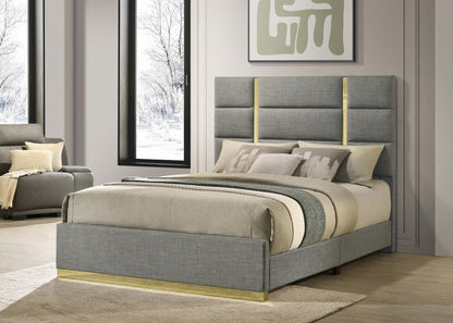 Ines - Fabric Upholstered Panel Bed Upholstered Beds by Coaster Fine Furniture - Walls Furniture & Mattress