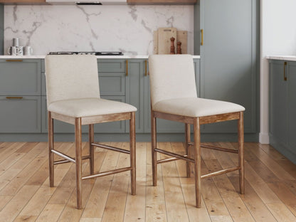 Isanti - Upholstered Barstool (Set of 2) - Light Brown Stool Sets by Millennium® by Ashley - Walls Furniture & Mattress