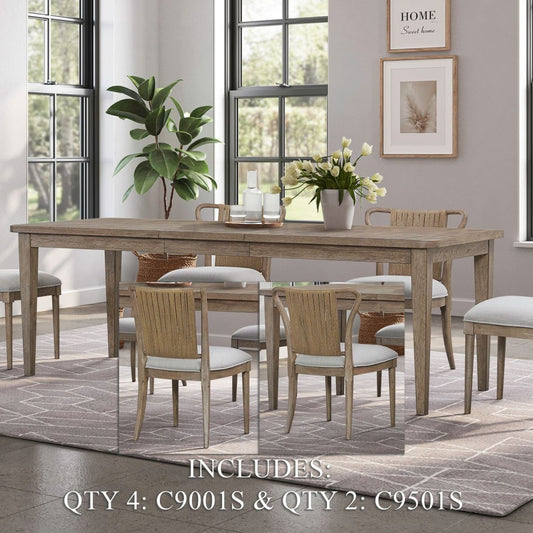 Sheridan Pointe - Alt 7 Piece Rectangular Table Set - Vintage Natural 7 Piece Dining Room Sets by Liberty Furniture - Walls Furniture & Mattress