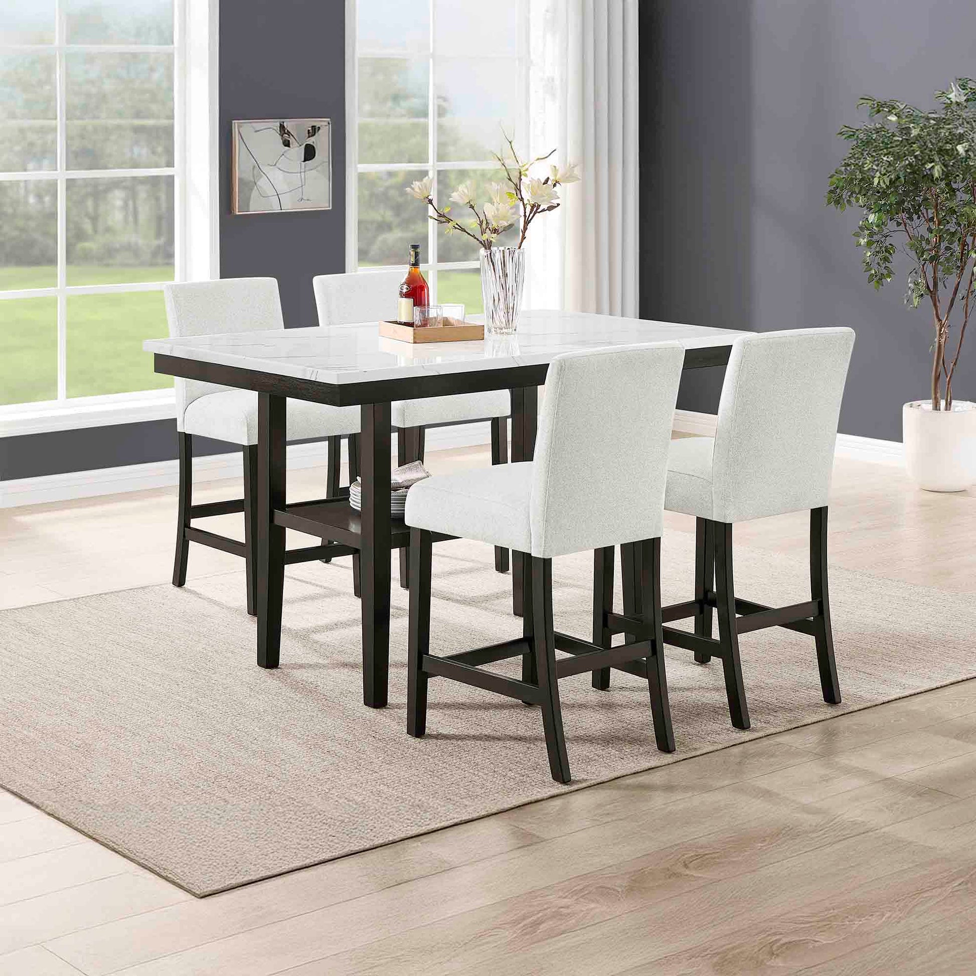 Carissa - Rectangle Counter Dining Set 5 Piece Dining Room Sets by New Classic - Walls Furniture & Mattress