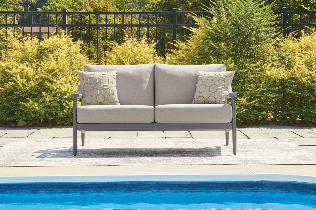 Ocean Beach - Loveseat With Cushion - Gray Loveseats by Signature Design by Ashley® - Walls Furniture & Mattress