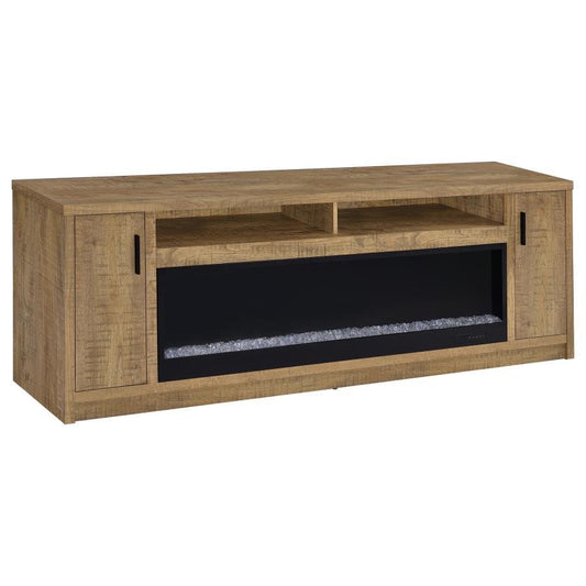 Eddy - 79" 2 - Door TV Stand Fireplace Media Console - Mango Fireplace TV Stands by Coaster Fine Furniture - Walls Furniture & Mattress