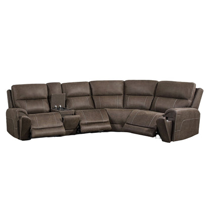 Gaia - 5 Piece P2 Power Sectional - Sable Reclining Sectionals by New Classic - Walls Furniture & Mattress