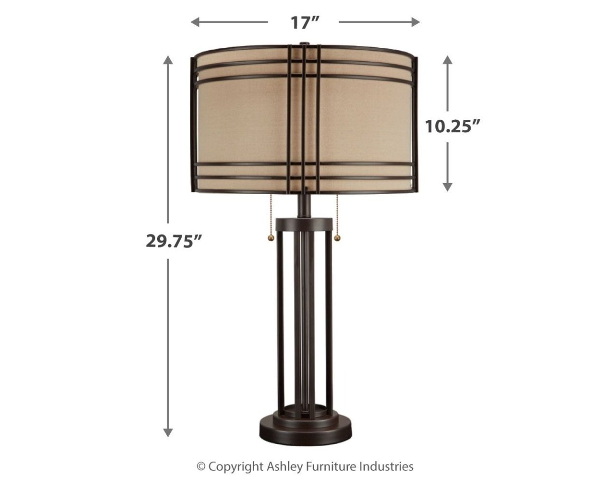 Hanswell - Metal Table Lamp - Dark Brown Table Lamps by Signature Design by Ashley® - Walls Furniture & Mattress