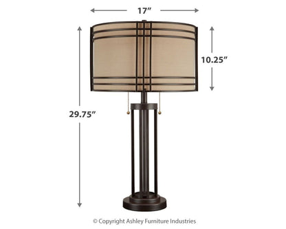 Hanswell - Metal Table Lamp - Dark Brown Table Lamps by Signature Design by Ashley® - Walls Furniture & Mattress