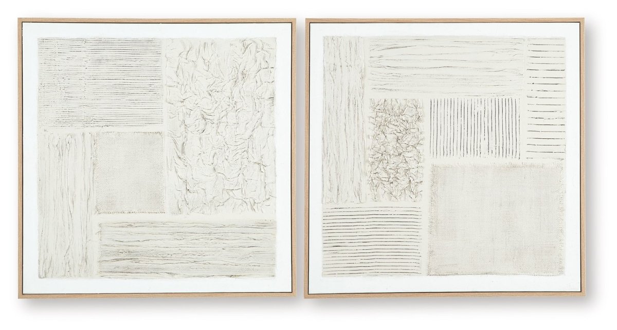 Andorfield - Wall Art Set (Set of 2) - Beige / Black / White Canvas Art Sets by Signature Design by Ashley® - Walls Furniture & Mattress