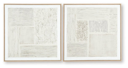 Andorfield - Wall Art Set (Set of 2) - Beige / Black / White Canvas Art Sets by Signature Design by Ashley® - Walls Furniture & Mattress