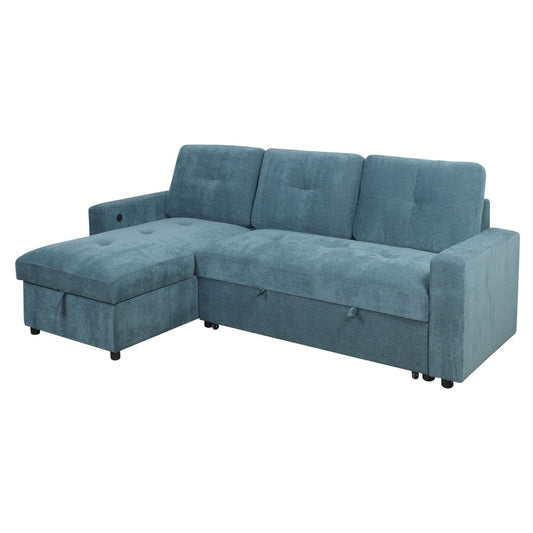 Greer - 2 Pieces LAF Sofa/Chaise - Green Sleeper Sectionals by New Classic - Walls Furniture & Mattress