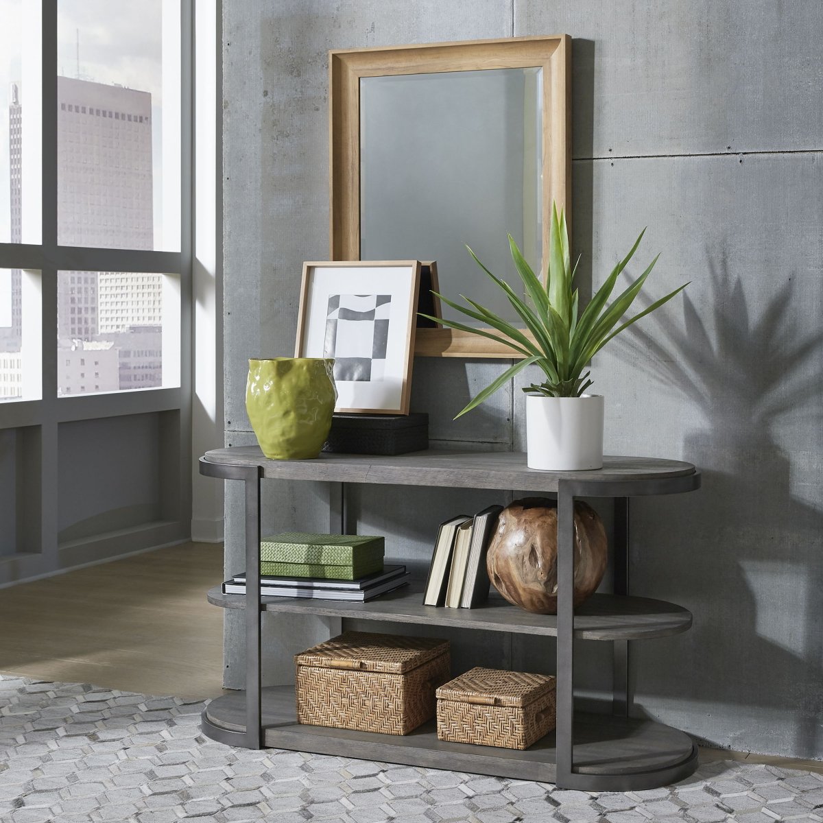 Modern View - Sofa Table - Dark Gray Sofa Tables by Liberty Furniture - Walls Furniture & Mattress