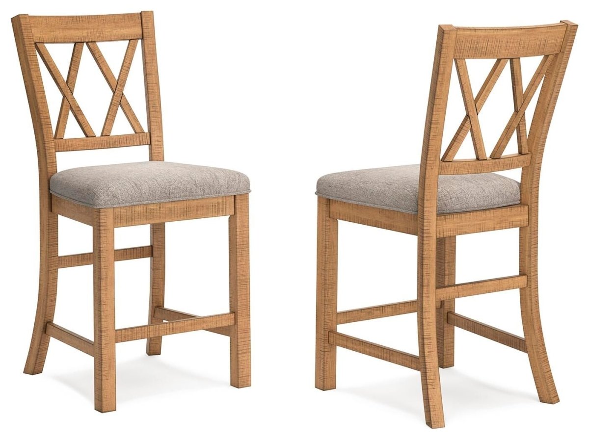 Havonplane - Upholstered Barstool (Set of 2) - Brown Stool Sets by Signature Design by Ashley® - Walls Furniture & Mattress