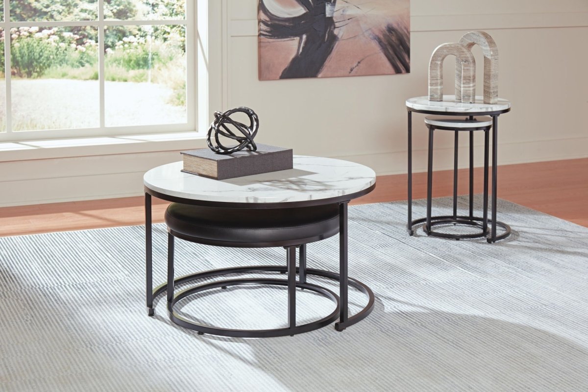 Jusmour - Occasional Nesting Table (Set of 4) - Black / White Nesting Tables by Signature Design by Ashley® - Walls Furniture & Mattress
