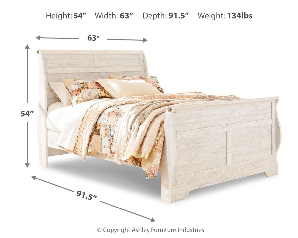 Willowton - Bed Sleigh Beds by Signature Design by Ashley® - Walls Furniture & Mattress