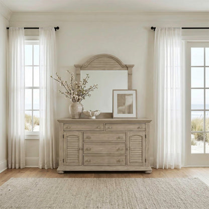 Summer House - Dresser & Mirror - Sand Dune Dresser & Mirror by Liberty Furniture - Walls Furniture & Mattress