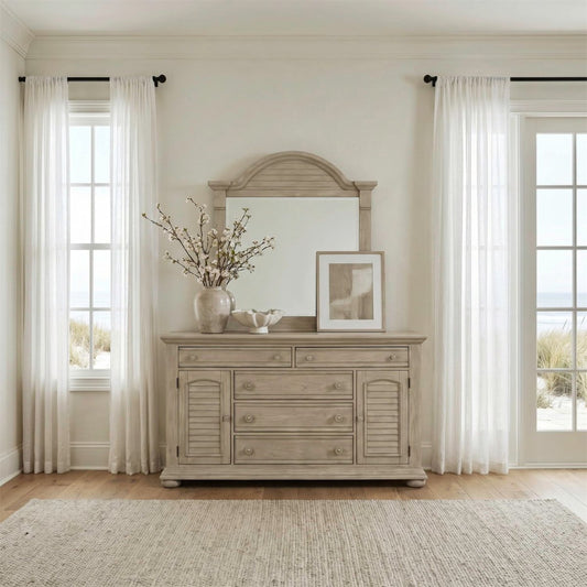 Summer House - Dresser & Mirror - Sand Dune Dresser & Mirror by Liberty Furniture - Walls Furniture & Mattress