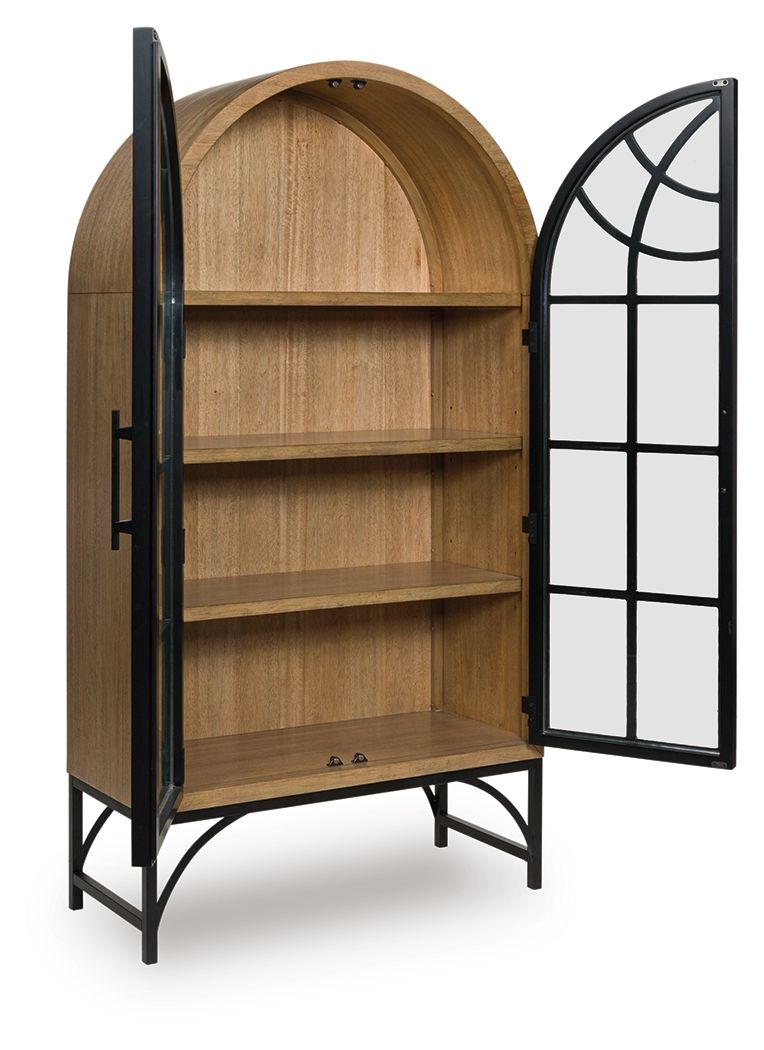 Gwenwich - Natural / Black - Accent Cabinet Accent Cabinets by Signature Design by Ashley® - Walls Furniture & Mattress