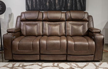 Mestrino - Power Recline Sofa With Adjustable Headrest - Hickory Reclining Sofas by Signature Design by Ashley® - Walls Furniture & Mattress