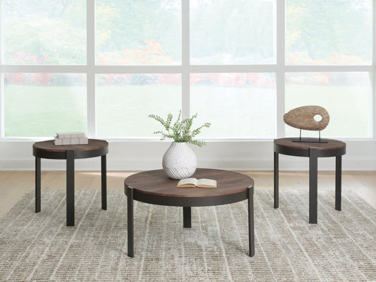 Horizon Hills - Occasional Table Set (Set of 3) - Brown / Black Table Sets by Signature Design by Ashley® - Walls Furniture & Mattress