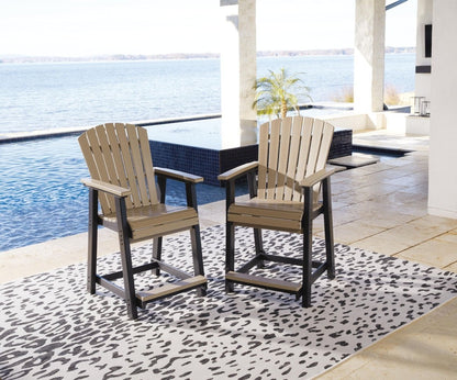 Fairen Trail - Barstool (Set of 2) - Black / Driftwood Stool Sets by Signature Design by Ashley® - Walls Furniture & Mattress