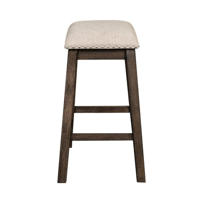 Harrison - Upholstered Console Stool - Brown Counter Height (24" - 27") by Liberty Furniture - Walls Furniture & Mattress