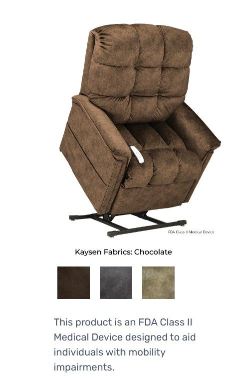 TRIO GRANDE Kayson Chocolate Super Soft Fabric Lift Chair