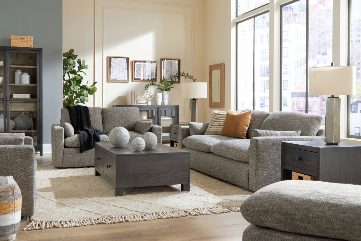 Dramatic - Living Room Set Stationary Chair & Ottoman by Benchcraft® - Walls Furniture & Mattress