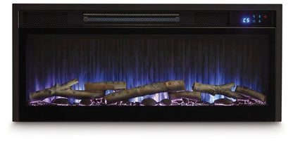 Entertainment Accessories - Black - Fireplace Insert With Faux Birch Log Set Fireplace Inserts by Signature Design by Ashley® - Walls Furniture & Mattress