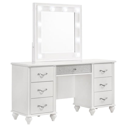 Barzini - 7 - Drawer Vanity Set With Lighting - White Vanity Sets by CoasterElevations - Walls Furniture & Mattress