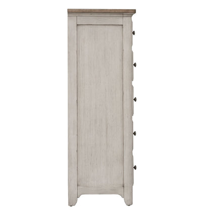 Farmhouse Reimagined - 5 Drawer Chest - White Accent Chests by Liberty Furniture - Walls Furniture & Mattress