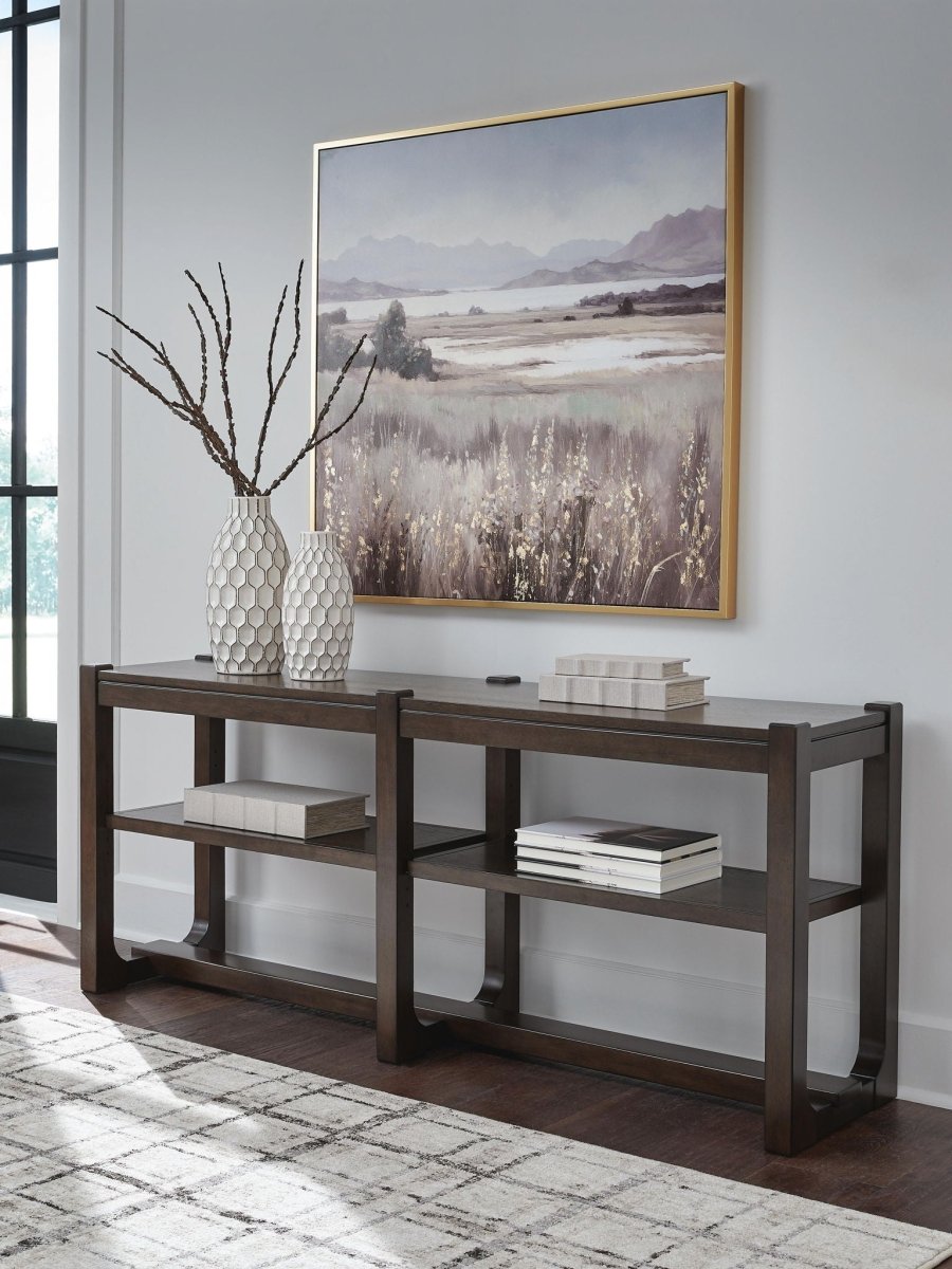 Breckington - Sofa Table - Dark Brown Sofa Tables by Signature Design by Ashley® - Walls Furniture & Mattress