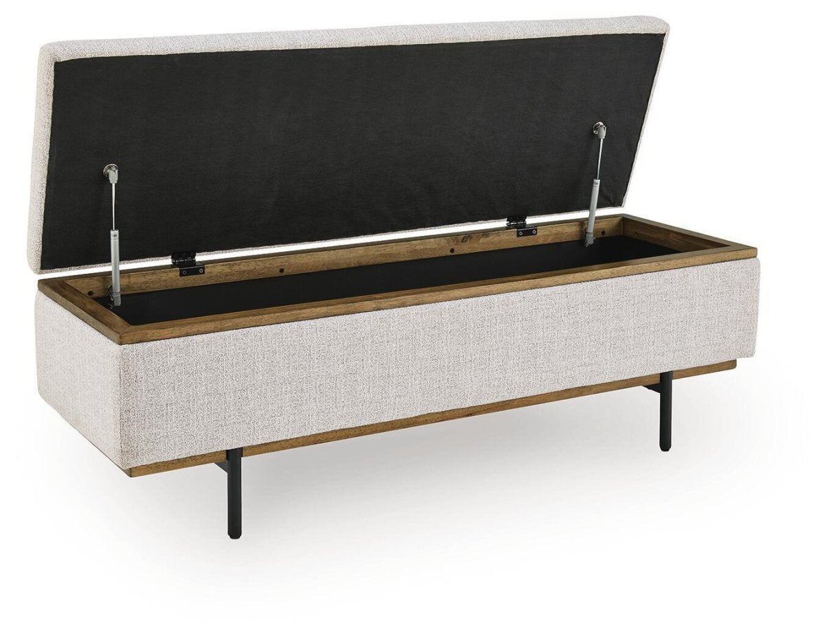 Dettaford Next-Gen Nuvella - Storage Bench - Stone Storage Benches by Signature Design by Ashley® - Walls Furniture & Mattress