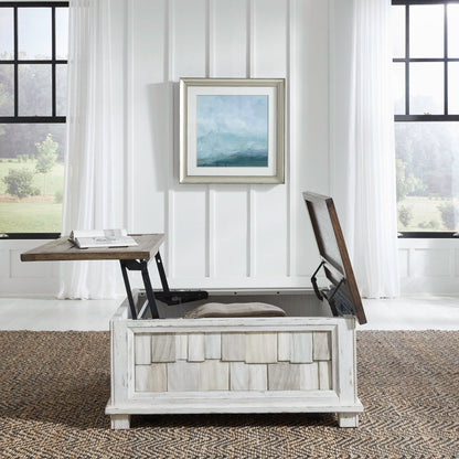 River Place - Lift Top Storage Cocktail Table - White Cocktail Tables by Liberty Furniture - Walls Furniture & Mattress