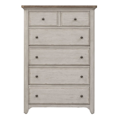 Farmhouse Reimagined - 5 Drawer Chest - White Accent Chests by Liberty Furniture - Walls Furniture & Mattress
