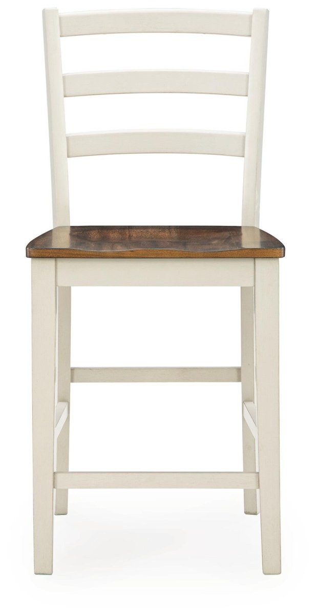 Brinfern - Barstool (Set of 2) - Brown / Antique White Stool Sets by Signature Design by Ashley® - Walls Furniture & Mattress