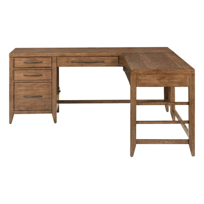 Shaker Lakes - L Shaped Desk Set - Harvest Brown Corner Desks by Liberty Furniture - Walls Furniture & Mattress