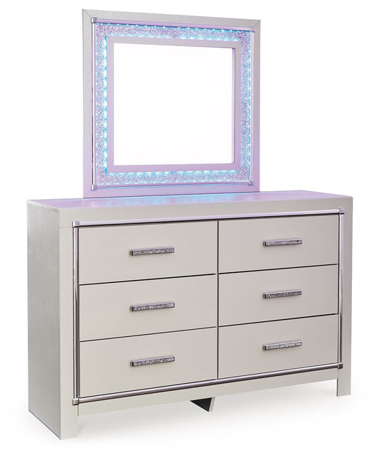 Zyniden - Dresser And Mirror - Silver