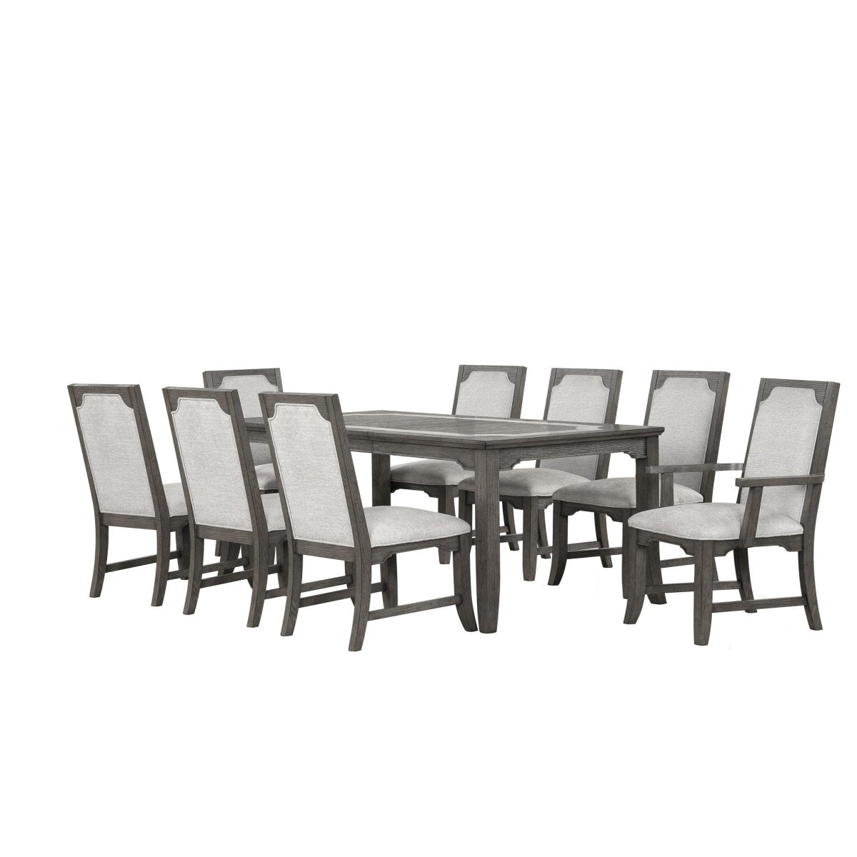 Lisbon - 7 Piece Dining Room Set (Rectangle Dining Table With 4 Chairs & 2 Arms Chairs) - Dark Gray / Gray 7 Piece Dining Room Sets by New Classic - Walls Furniture & Mattress