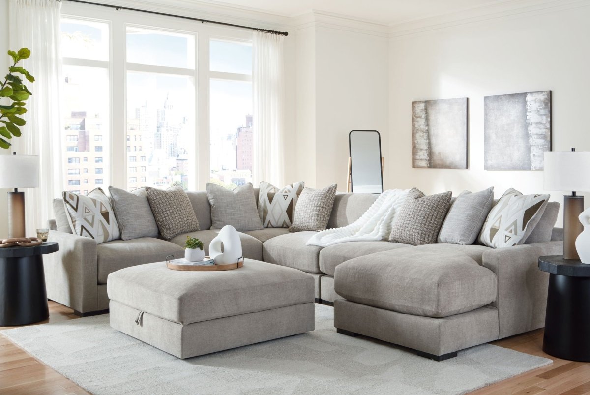 Aslan Court - Sectional With Ottoman Set 5 Piece Living Room Sets by Benchcraft® - Walls Furniture & Mattress