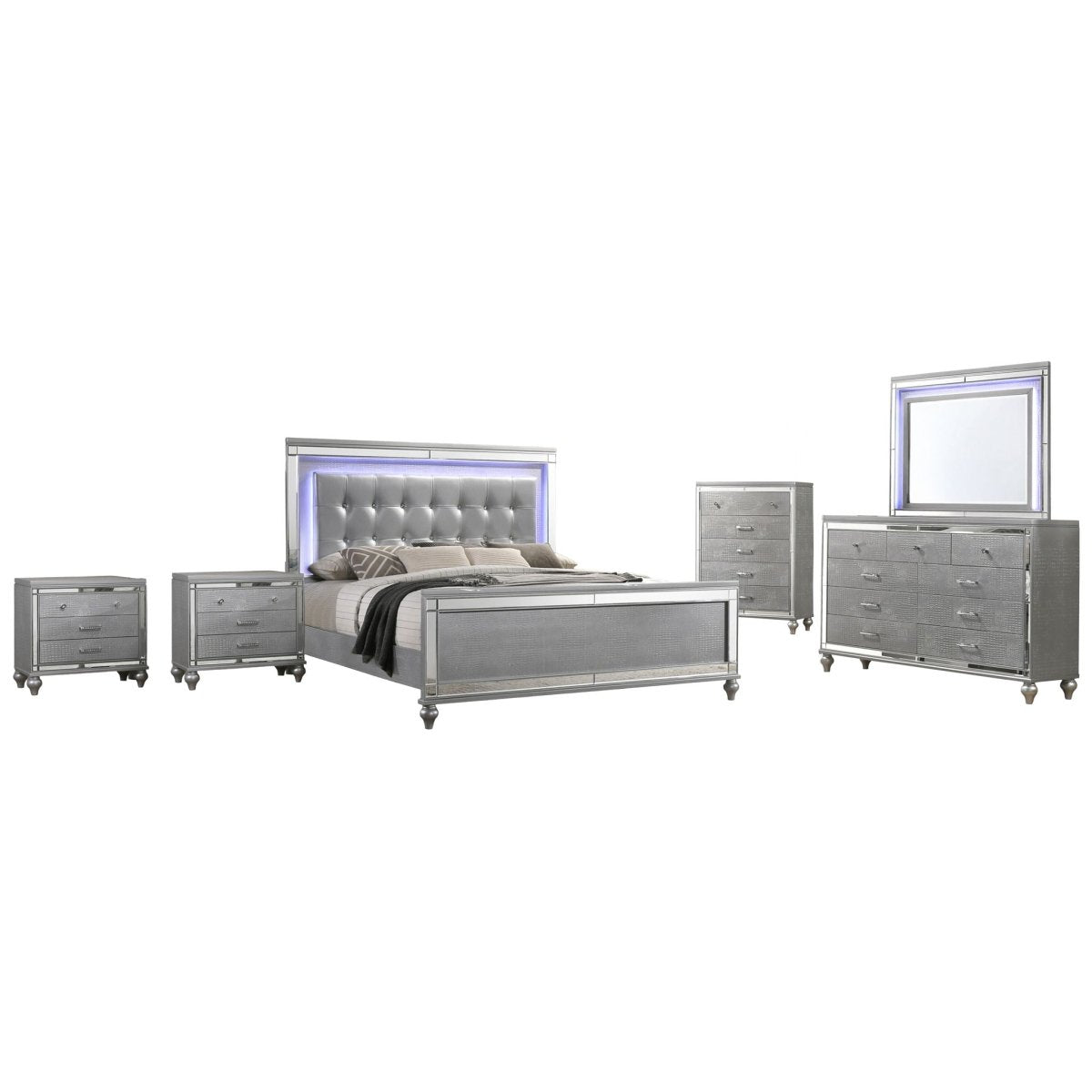 Valentino - Bedroom Set 4 Piece Bedroom Sets by New Classic - Walls Furniture & Mattress