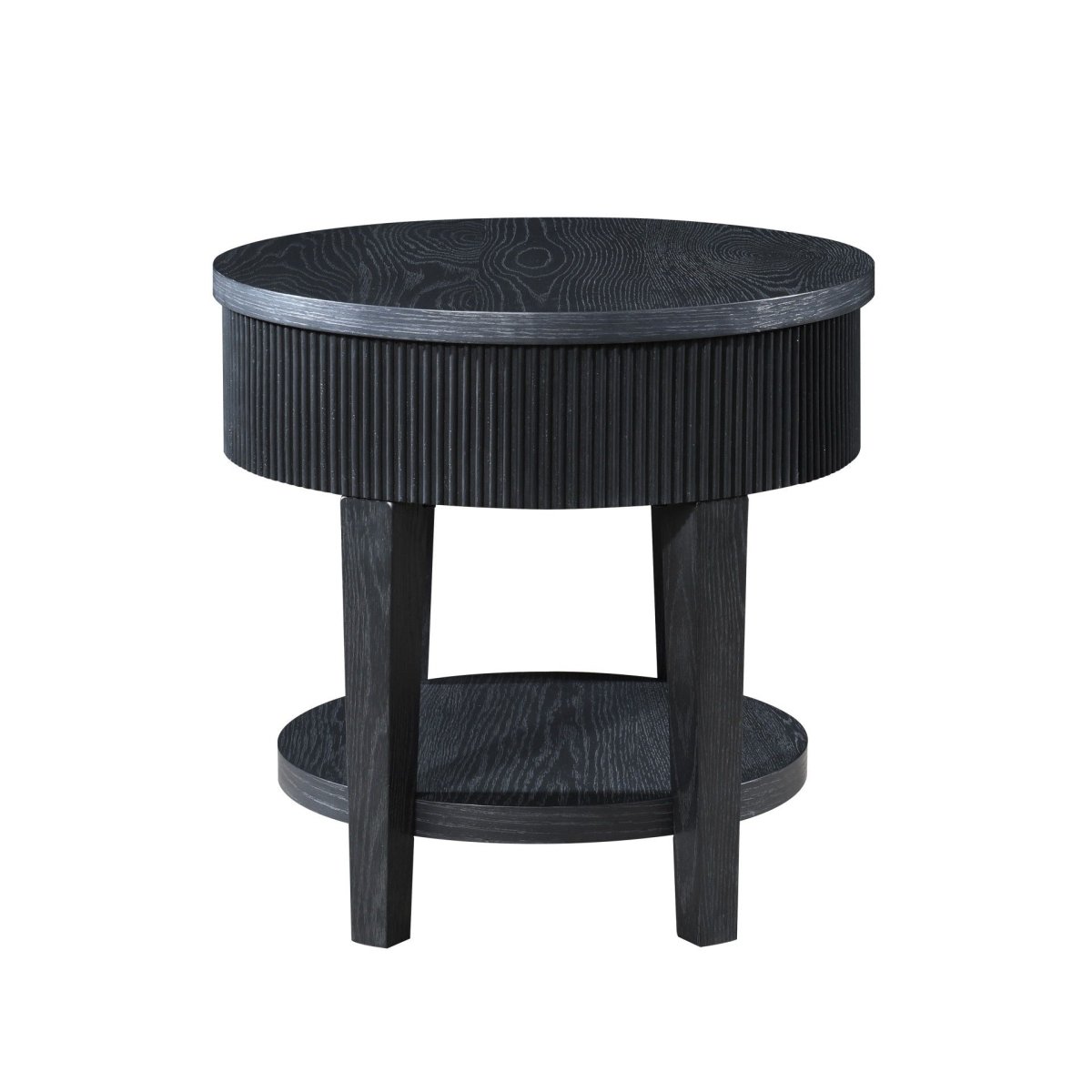 Tate - Round One Drawer End Table - Black End Tables by New Classic - Walls Furniture & Mattress