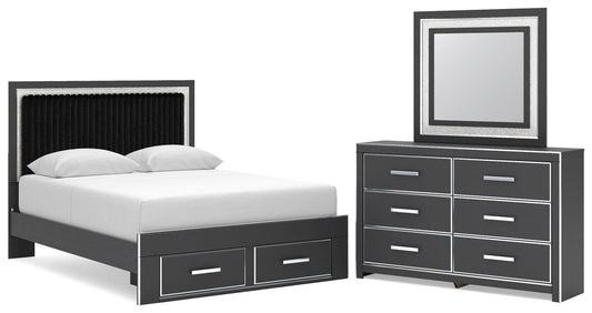 Zuraleus - Upholstered Panel Platform Storage Bedroom Set 3 Piece Bedroom Sets by Signature Design by Ashley® - Walls Furniture & Mattress