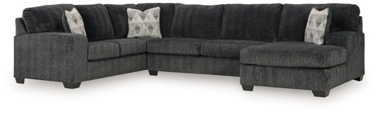 Hollyview - Shadow - 3 - Piece Sectional With Raf Corner Chaise Stationary Sectionals by Signature Design by Ashley® - Walls Furniture & Mattress